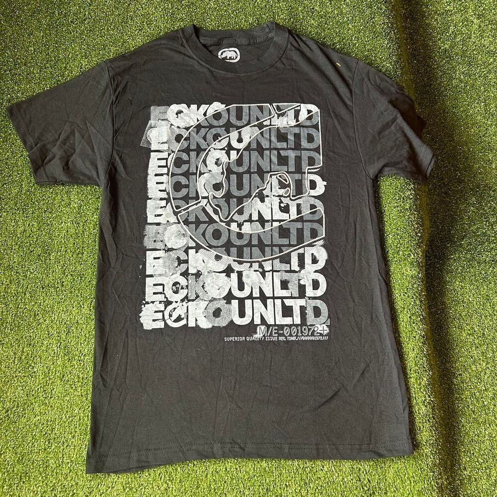 Ecko-unltd Men's Black and Grey T-shirt